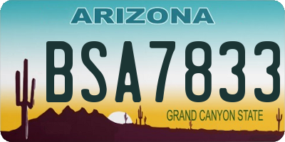 AZ license plate BSA7833