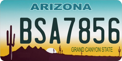 AZ license plate BSA7856