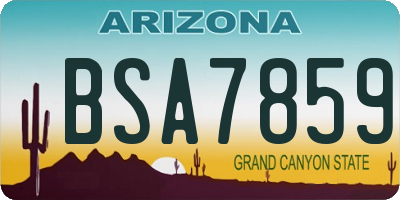 AZ license plate BSA7859