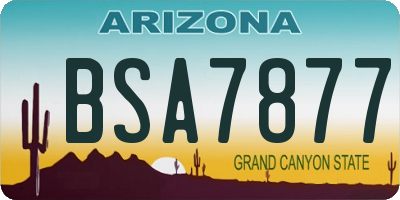 AZ license plate BSA7877