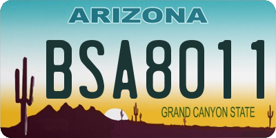 AZ license plate BSA8011