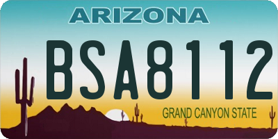 AZ license plate BSA8112