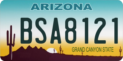 AZ license plate BSA8121
