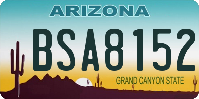 AZ license plate BSA8152