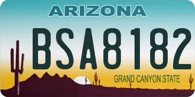 AZ license plate BSA8182