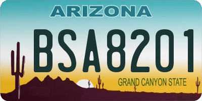 AZ license plate BSA8201