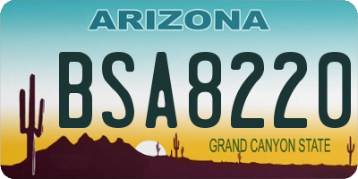AZ license plate BSA8220