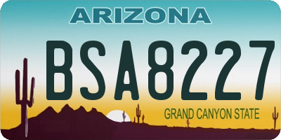AZ license plate BSA8227