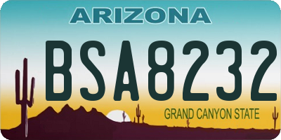 AZ license plate BSA8232