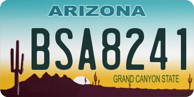 AZ license plate BSA8241