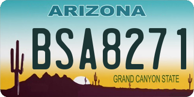 AZ license plate BSA8271