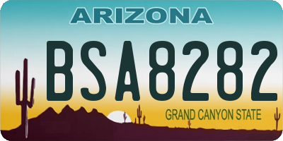 AZ license plate BSA8282