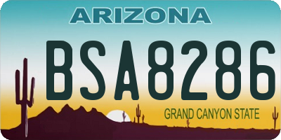 AZ license plate BSA8286