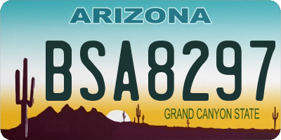AZ license plate BSA8297