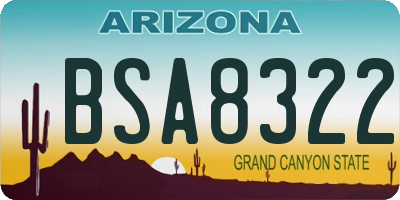 AZ license plate BSA8322