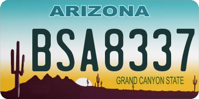 AZ license plate BSA8337