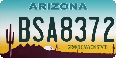 AZ license plate BSA8372