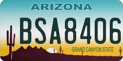 AZ license plate BSA8406