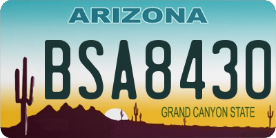 AZ license plate BSA8430
