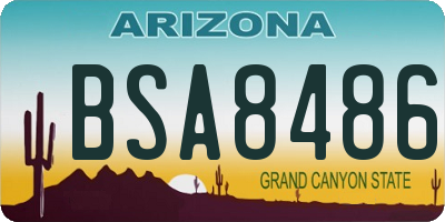 AZ license plate BSA8486