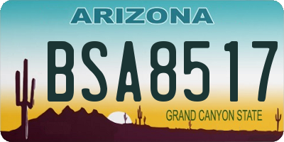 AZ license plate BSA8517