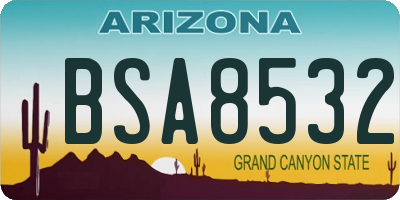 AZ license plate BSA8532