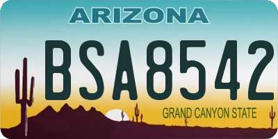 AZ license plate BSA8542