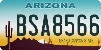 AZ license plate BSA8566