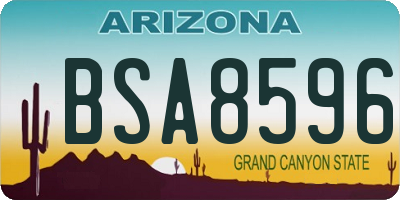 AZ license plate BSA8596