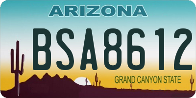 AZ license plate BSA8612
