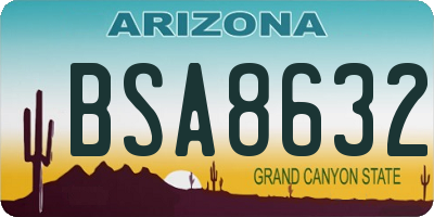 AZ license plate BSA8632