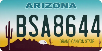 AZ license plate BSA8644