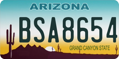 AZ license plate BSA8654