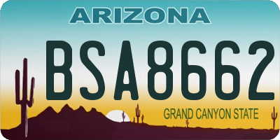 AZ license plate BSA8662