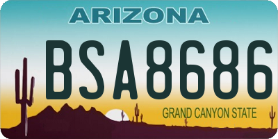 AZ license plate BSA8686