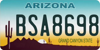 AZ license plate BSA8698