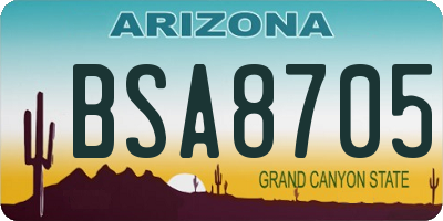AZ license plate BSA8705
