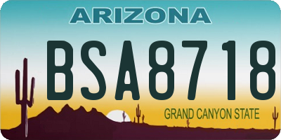 AZ license plate BSA8718