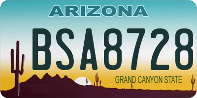 AZ license plate BSA8728
