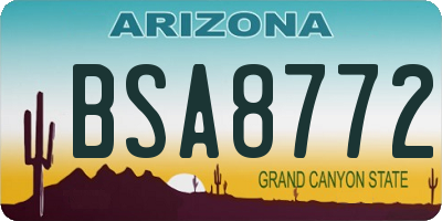 AZ license plate BSA8772