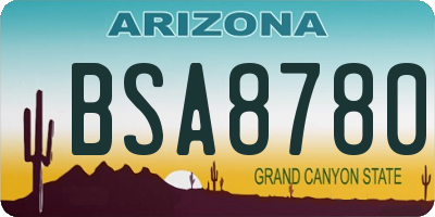 AZ license plate BSA8780