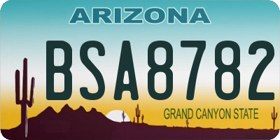 AZ license plate BSA8782