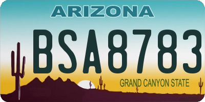 AZ license plate BSA8783