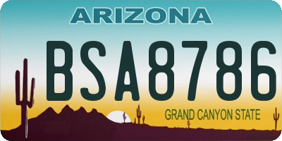 AZ license plate BSA8786