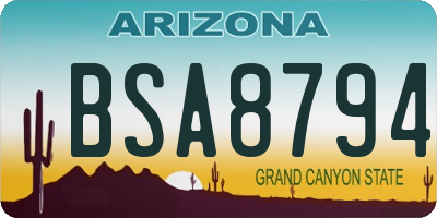 AZ license plate BSA8794