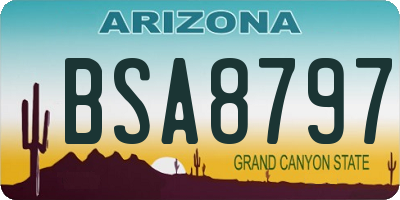 AZ license plate BSA8797