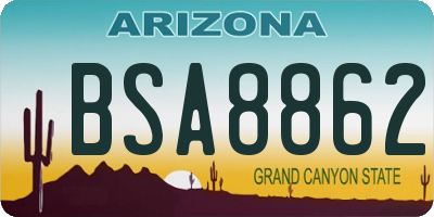 AZ license plate BSA8862