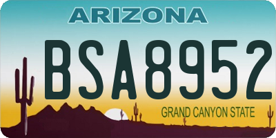 AZ license plate BSA8952