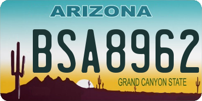 AZ license plate BSA8962