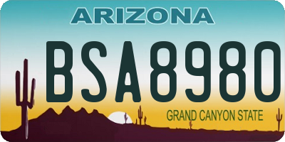 AZ license plate BSA8980